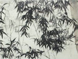 S065 夏雨墨---溪頭竹子 34x122cm 2001