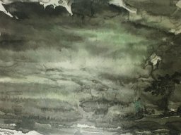 S066 夏雨墨---問訊湖邊春色 69x138cm 2002