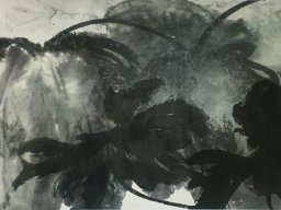 S068 夏雨墨---荷花鏡裡香 69x138cm 2002