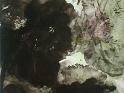 S069 夏雨墨---紅荷 138x69cm 2003
